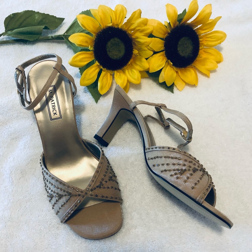 🌼M Patrick Strappy Beaded Heels🌼